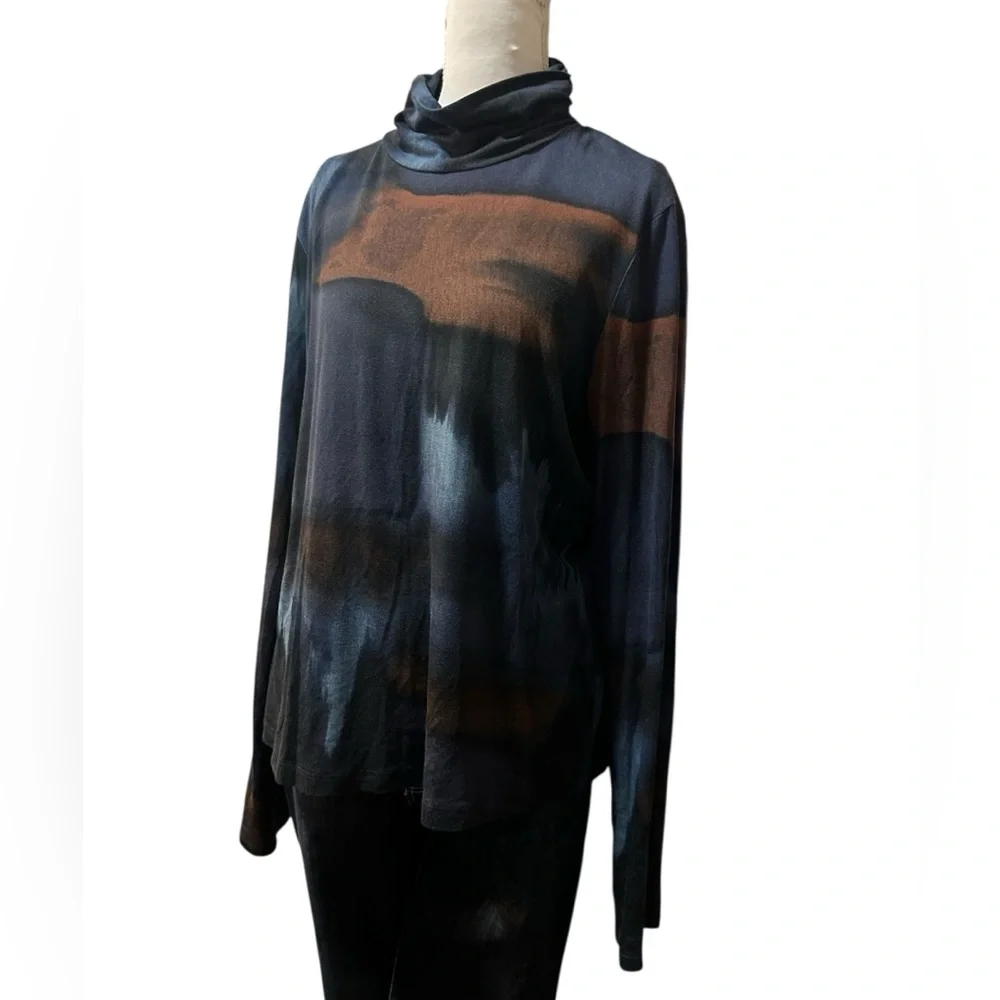 Michael Stars Clara Turtle neck long sleeve blouse size XL - Picture 4 of 7